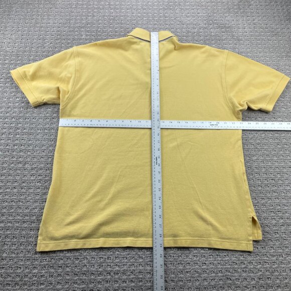 Vintage 90s Tommy Hilfiger Polo Shirt Men Large L Yellow Preppy Box Logo 1990s - Picture 7 of 10